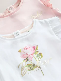 Baker by Ted Baker White/Pink Frill Bodysuits 2 Pack^ Bodysuits & Vests|Vests