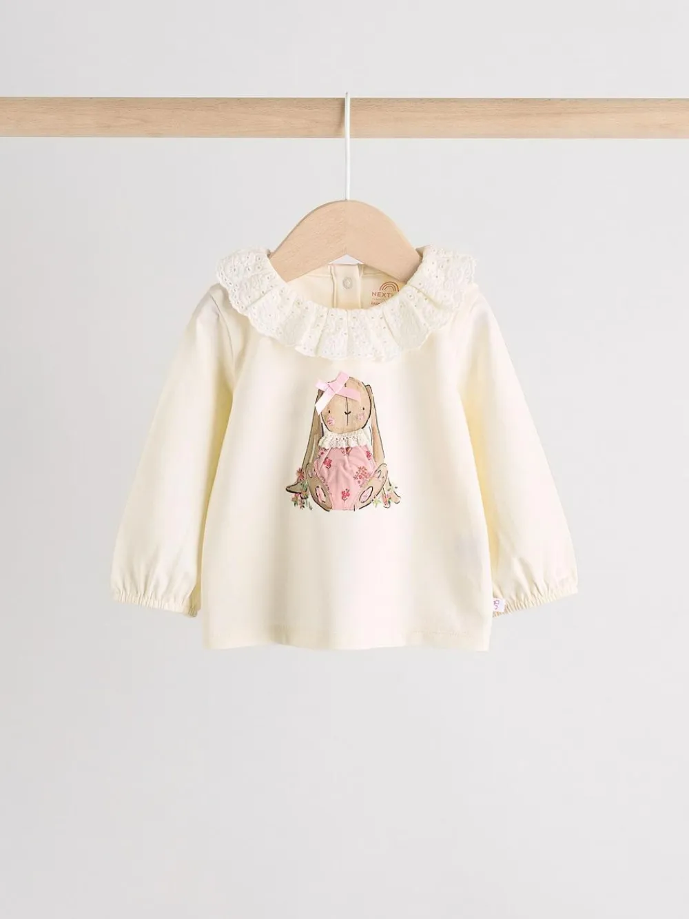 Next White/Pink/Bunny/Floral Baby Long Sleeve Top and Leggings Set (0mths-2yrs)