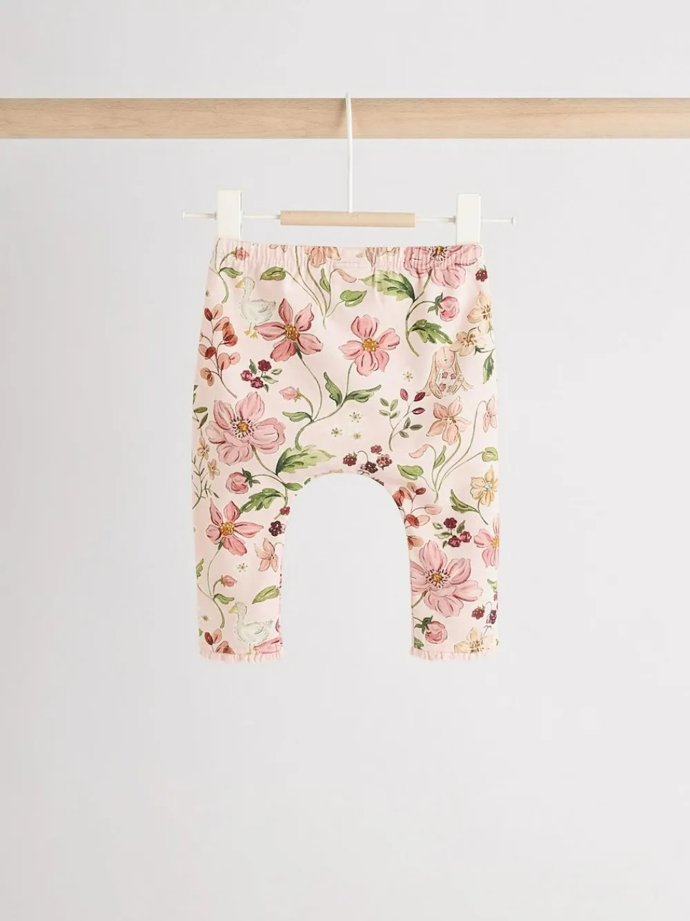 Next White/Pink/Bunny/Floral Baby Long Sleeve Top and Leggings Set (0mths-2yrs)