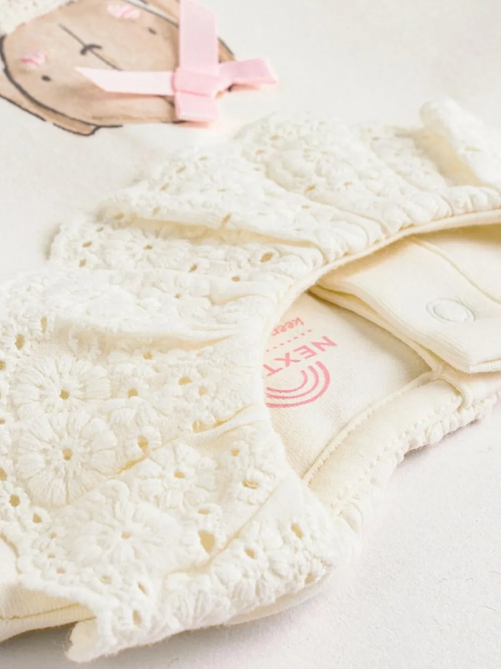 Next White/Pink/Bunny/Floral Baby Long Sleeve Top and Leggings Set (0mths-2yrs)