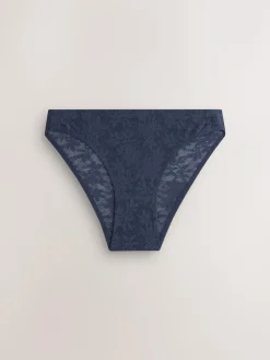 Next White/Pink/Praline Nude High Leg Comfort Bonded Lace Knickers 7 Pack^Women Panties