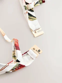 Hot Next White/Red Floral Wired Bandeau Bikini Top