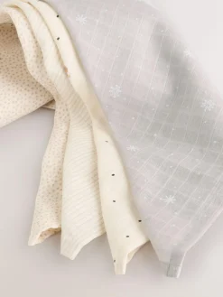 New Next Winter Icons Baby Muslin Cloths 4 Pack