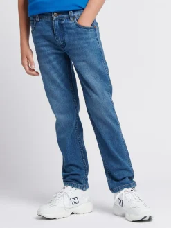 Wrangler Boys Straight Fit Greensboro Regular Jeans Aqua Blue