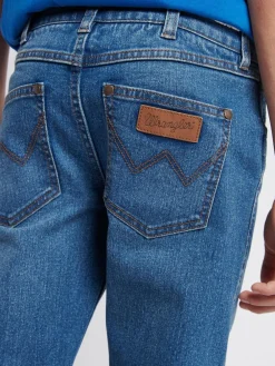 Wrangler Boys Straight Fit Greensboro Regular Jeans Aqua Blue