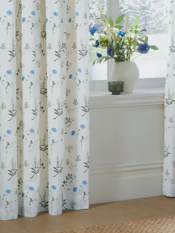 Wylder White Meadow Pencil Pleat Curtains^ Curtains & Blinds
