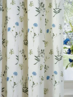 Wylder White Meadow Pencil Pleat Curtains^ Curtains & Blinds