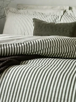 Sale Yard Black Set of 2 Hebden Melange Stripe 100 Cotton Pillowcases