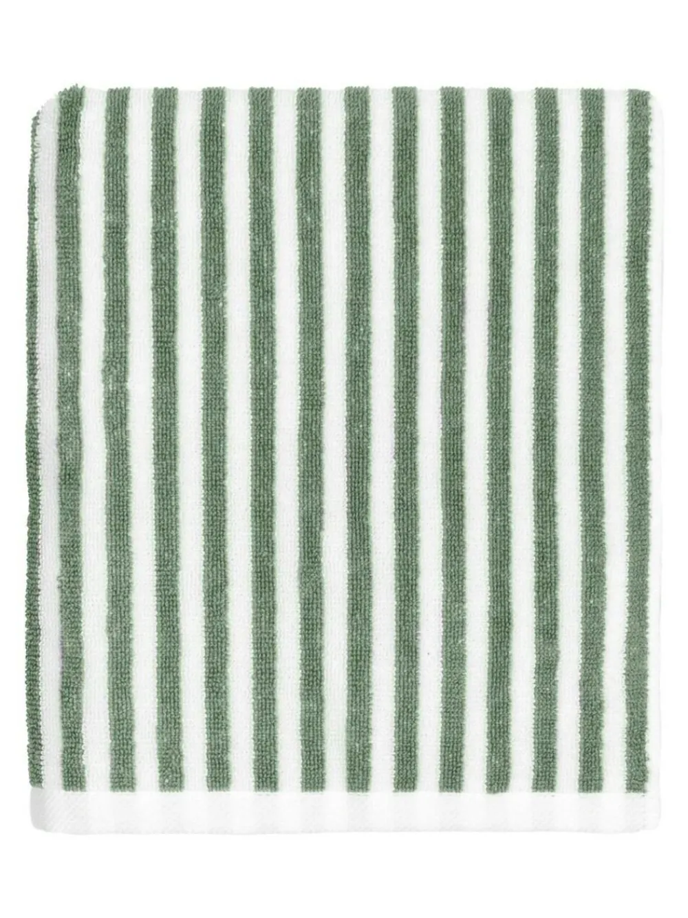 New Yard Hebden Stripe 100% Cotton Bath Mat Green