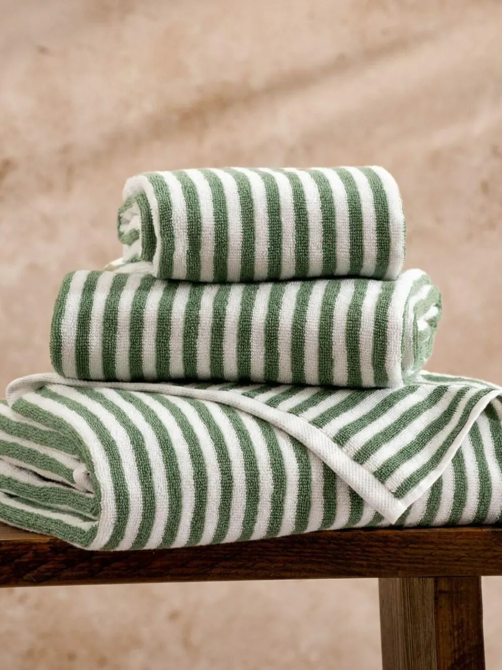 Best Yard Hebden Striped Towel Green