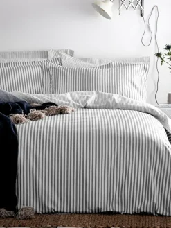Yard Grey Hebden Striped 100% Cotton Duvet Cover and Pillowcase Set^ Bedsets & Duvet Covers|Branded Bedlinen