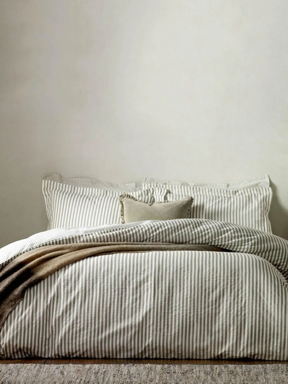 Yard Mole Brown Hebden Striped 100% Cotton Duvet Cover and Pillowcase Set^ Branded Bedlinen|Bedsets & Duvet Covers