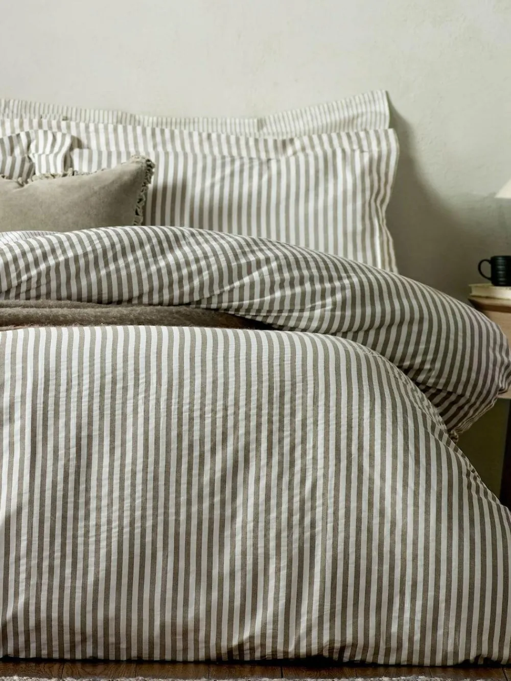 Yard Mole Brown Hebden Striped 100% Cotton Duvet Cover and Pillowcase Set^ Branded Bedlinen|Bedsets & Duvet Covers