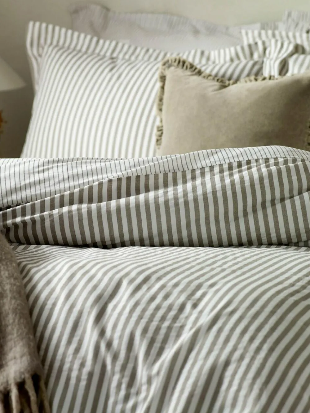 Yard Mole Brown Hebden Striped 100% Cotton Duvet Cover and Pillowcase Set^ Branded Bedlinen|Bedsets & Duvet Covers