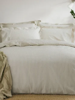 Yard Natural Beige Hebden Narrow Stripe Cotton Fitted Sheet^ Bedsheets & Pillow Cases