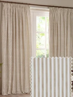 Yard Hebden Striped Cotton Blackout Pencil Pleat Curtains^ Curtains & Blinds