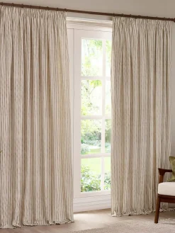 Yard Hebden Striped Cotton Blackout Pencil Pleat Curtains^ Curtains & Blinds