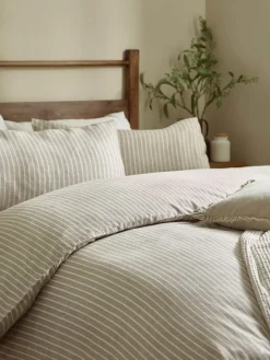Yard Holme Stripe Brushed Cotton Duvet Cover Set^ Branded Bedlinen