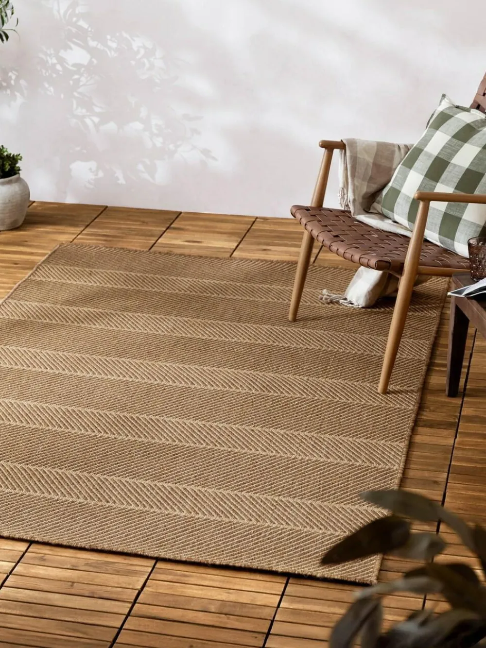 Best Yard Natural Pentle Jute Effect Indoor/Outdoor Washable Rug