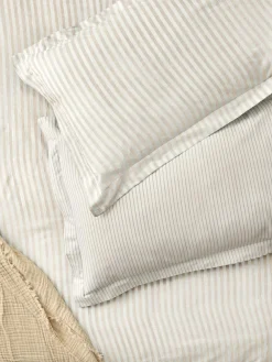 Yard Natural Set of 2 Hebden Melange Stripe 100 Cotton Pillowcases^ Bedsheets & Pillow Cases