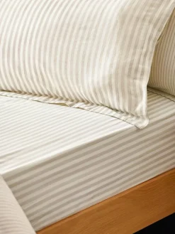 Yard Natural Set of 2 Hebden Melange Stripe 100 Cotton Pillowcases^ Bedsheets & Pillow Cases