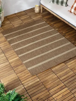 Clearance Yard Natural Tala Stripe Jute Effect Indoor/Outdoor Washable Rug