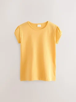 Online Next Yellow 2 Pack Puff Sleeve T-Shirts (3-16yrs)