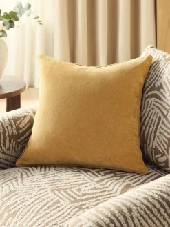 Next Yellow 45 x 45cm Soft Velour Cushion^ Cushions & Throws