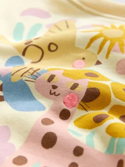 Outlet Next Yellow Animal Print Sweatshirt and Barrel Leg Joggers Set (3mths-7yrs)