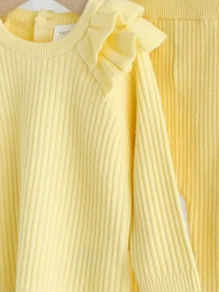 Online Next Yellow Baby Knitted Jumper and Leggings Set 2 Piece (0mths-3yrs)