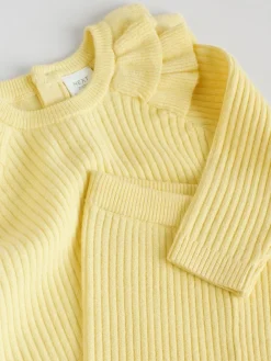 Online Next Yellow Baby Knitted Jumper and Leggings Set 2 Piece (0mths-3yrs)