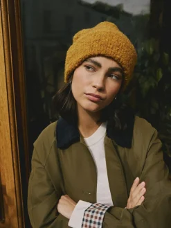 Sale Next Yellow Boucle Knitted Beanie Hat