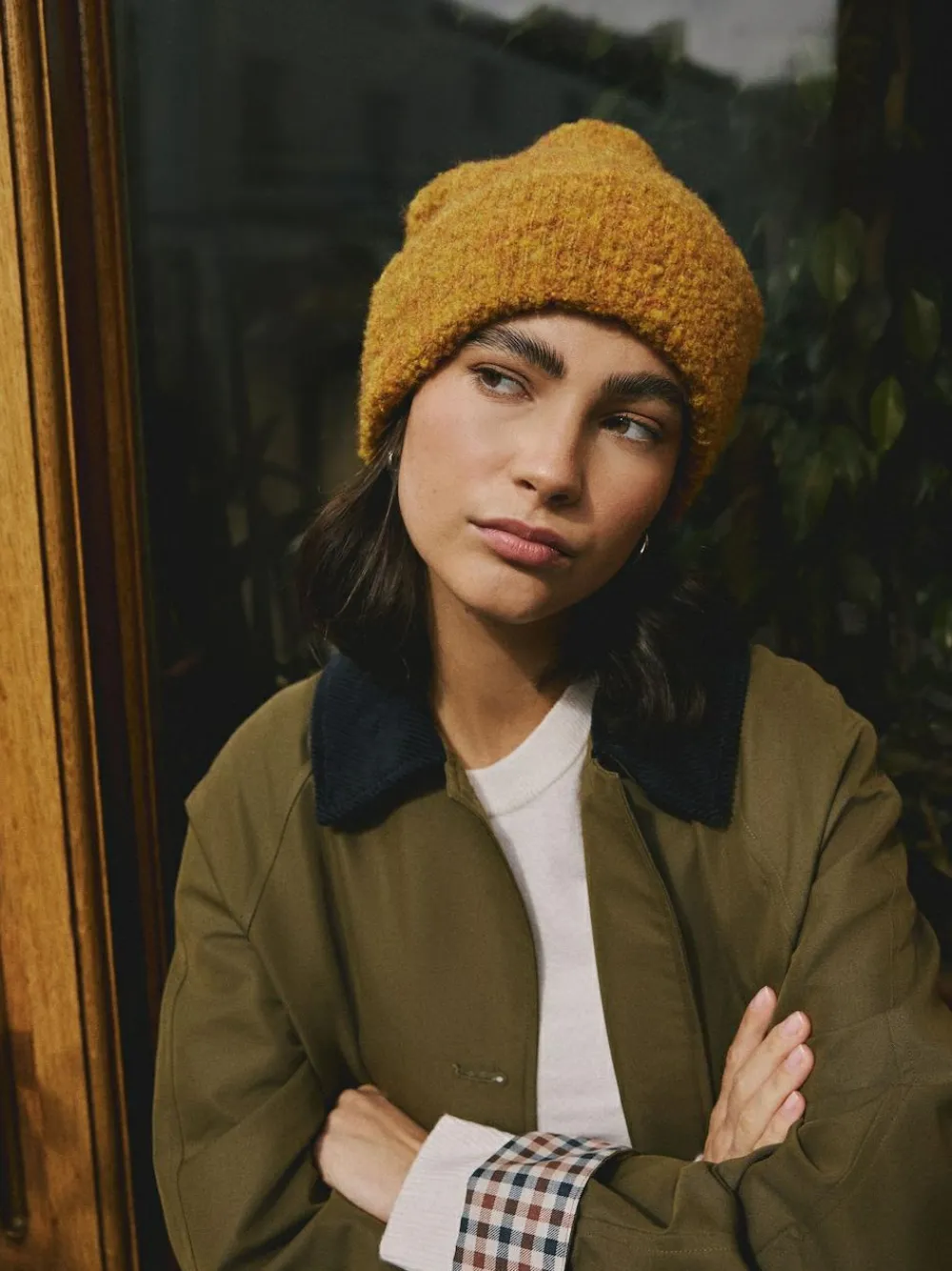 Sale Next Yellow Boucle Knitted Beanie Hat