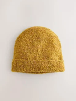 Sale Next Yellow Boucle Knitted Beanie Hat
