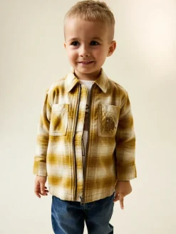 Hot Next Long Sleeve Shirt and T-Shirt Set (3mths-7yrs) Yellow Check Zip Thru