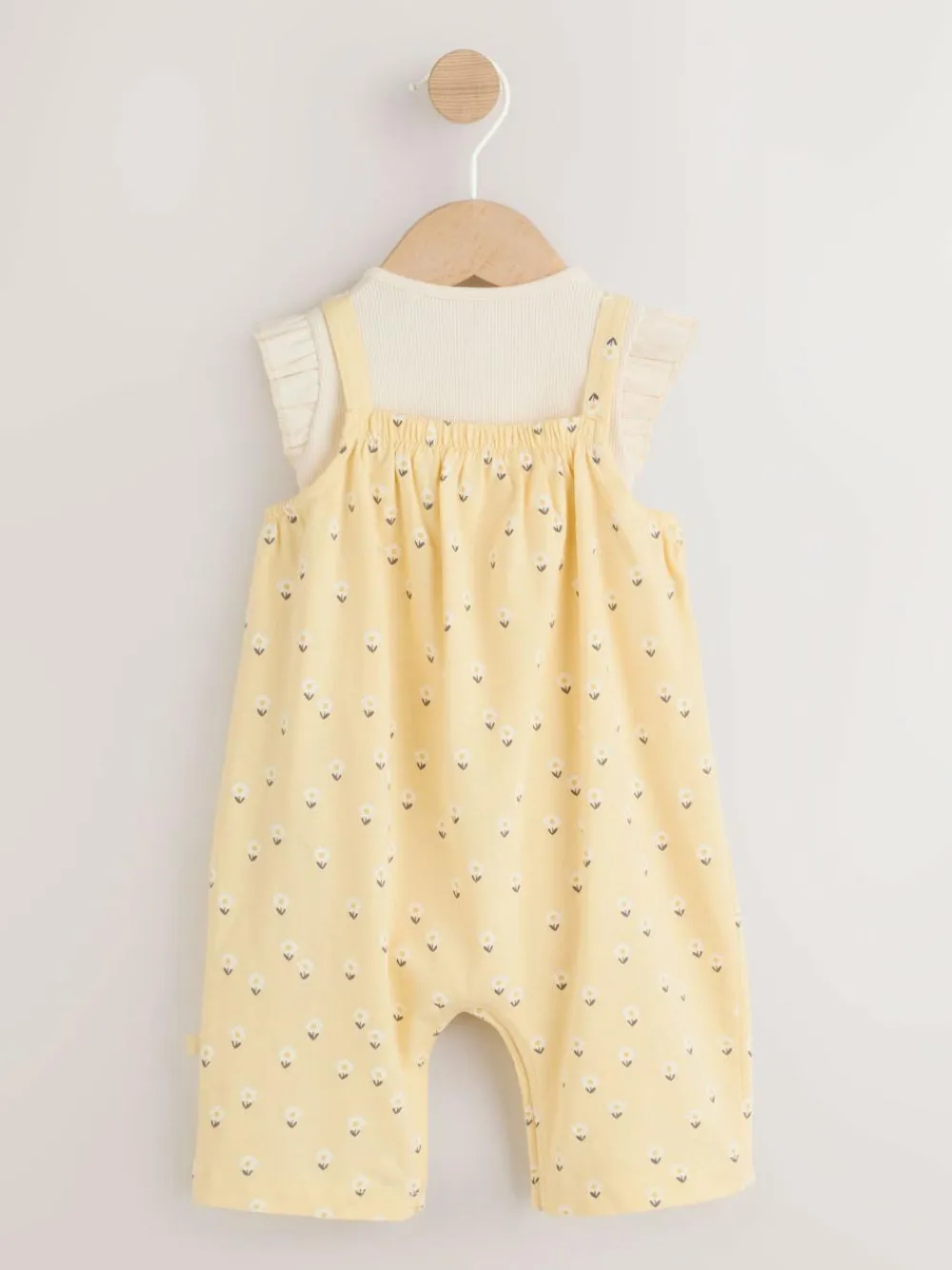Online Next Baby Jersey Dungarees and Bodysuits Set 2 Piece (0mths-3yrs) Yellow Ditsy