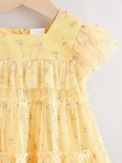 Online Next Baby Mesh Dress (0mths-2yrs) Yellow Ditsy