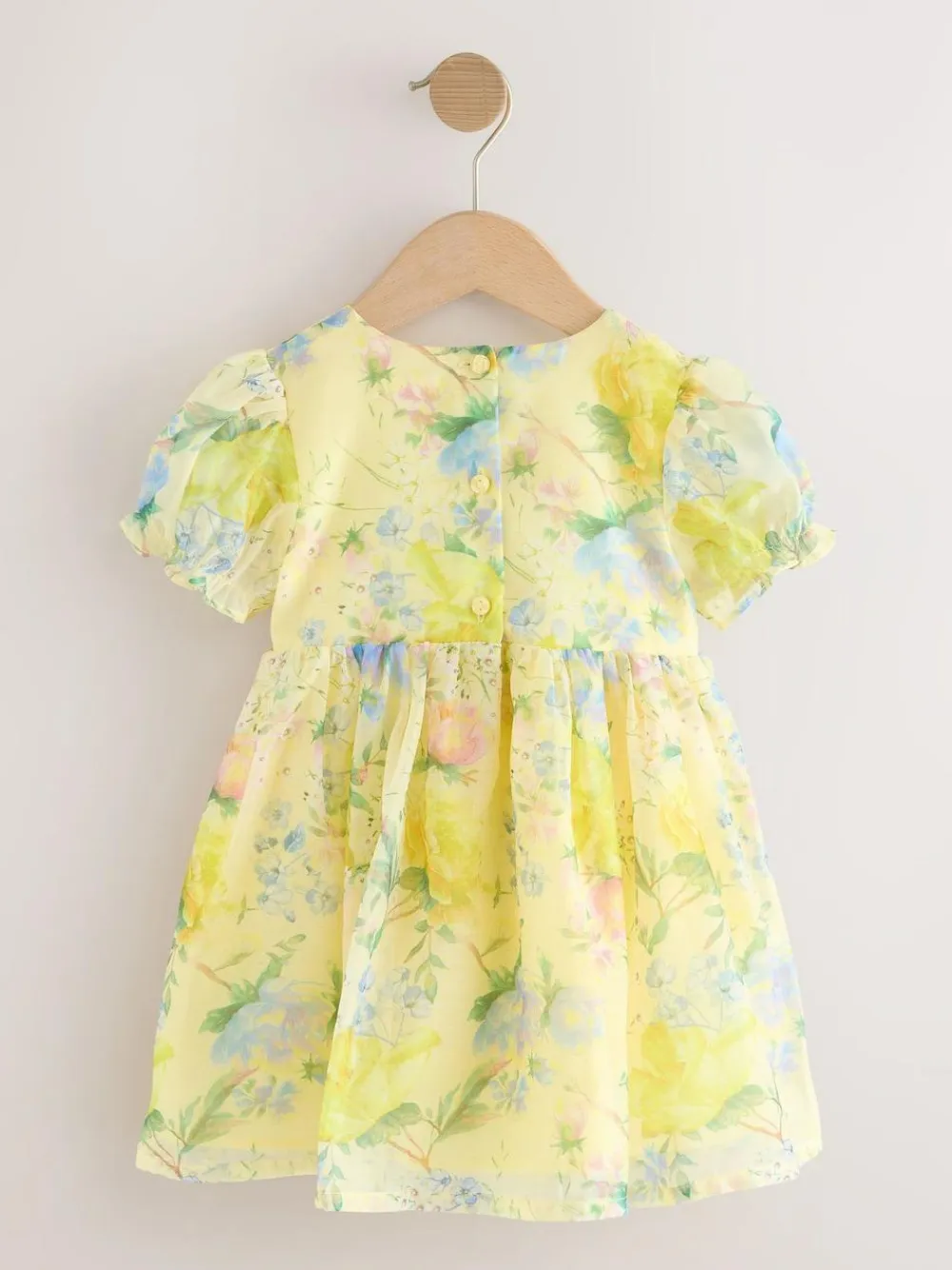 Outlet Next Flower Corsage Dress (3mths-8yrs) Yellow Floral Print