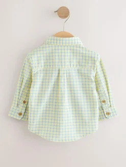 Outlet Next Yellow Gingham Character Long Sleeve Long Sleeve Oxford Shirt (3mths-7yrs)