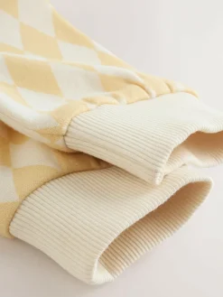 Next Yellow Harlequin Baby Sweat Romper (0mths-3yrs)^BOY Sets & Co-Ords|Sets & Co-Ords