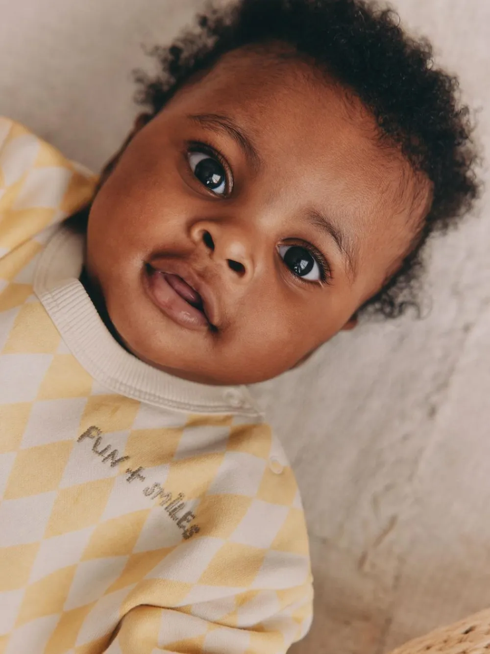 Next Yellow Harlequin Baby Sweat Romper (0mths-3yrs)^BOY Sets & Co-Ords|Sets & Co-Ords