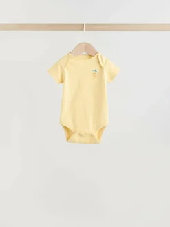 Next Yellow Lemons 5 Pack Short Sleeve Baby Bodysuits^ Baby Girls|Baby Girls