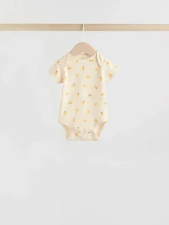 Next Yellow Lemons 5 Pack Short Sleeve Baby Bodysuits^ Baby Girls|Baby Girls
