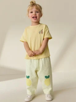 Clearance Next Embellished Barrel Trousers (3mths-7yrs) Yellow Lemons
