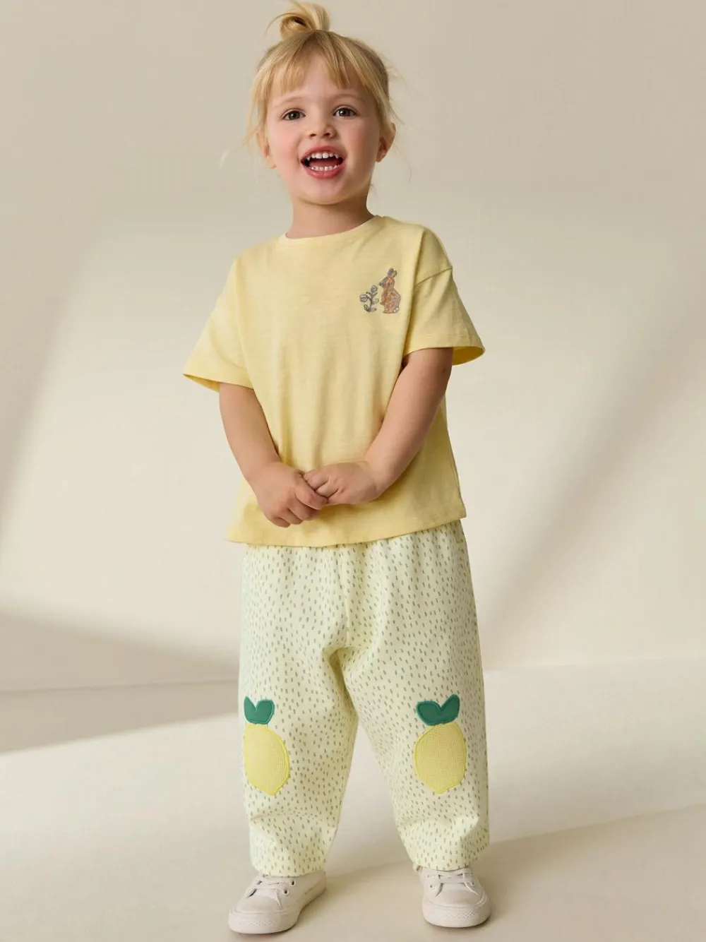 Clearance Next Embellished Barrel Trousers (3mths-7yrs) Yellow Lemons