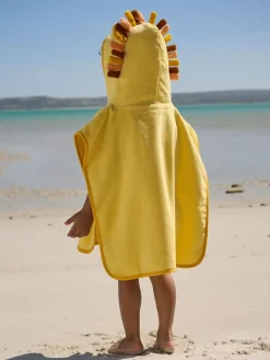 New Next Towelling Poncho (9mths-6yrs) Yellow Lion