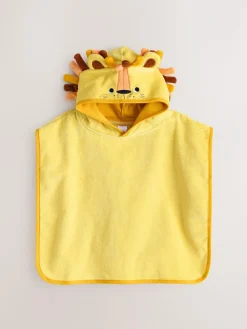 New Next Towelling Poncho (9mths-6yrs) Yellow Lion