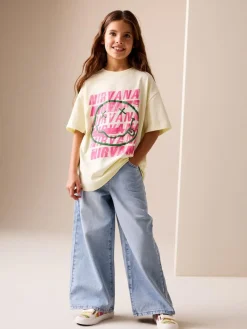 Hot Next Yellow Nirvana Oversized Graphic T-Shirt (3-16yrs)