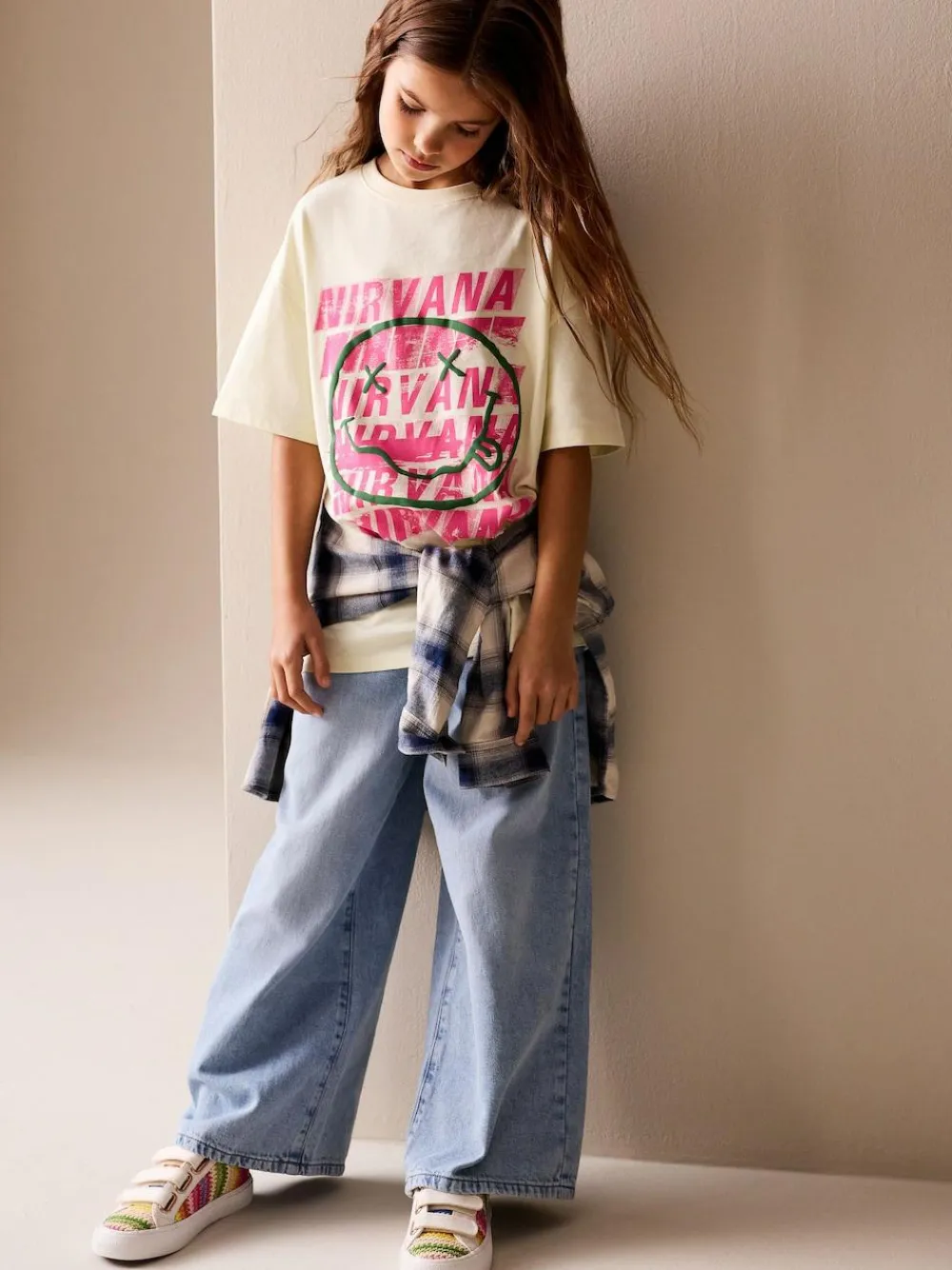 Hot Next Yellow Nirvana Oversized Graphic T-Shirt (3-16yrs)