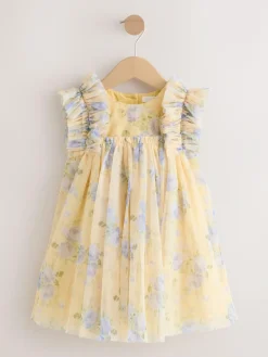 Next Ruffle Shoulder Mesh Dress (3mths-7yrs)^ Dresses